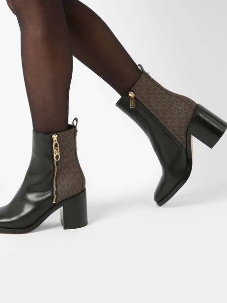 Bottines à Talon Regan En Cuir Michael kors Noir accessoires F3RGME8L vue secondaire 2