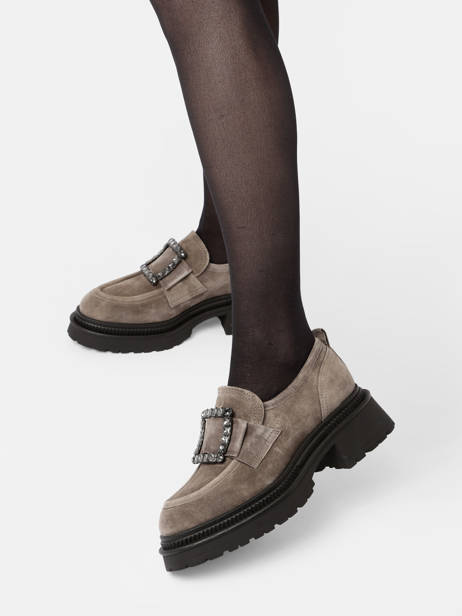 Mocassins En Cuir Alpe Gris accessoires 27261121 vue secondaire 2