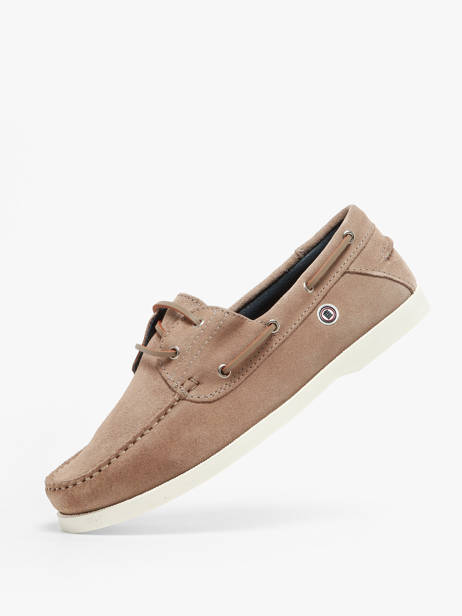Boat Shoes In Leather Serge blanco Beige men CHA2108A other view 1