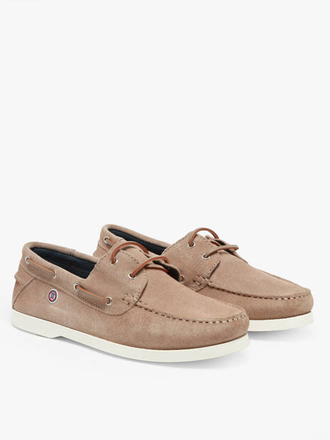 Boat Shoes In Leather Serge blanco Beige men CHA2108A other view 2