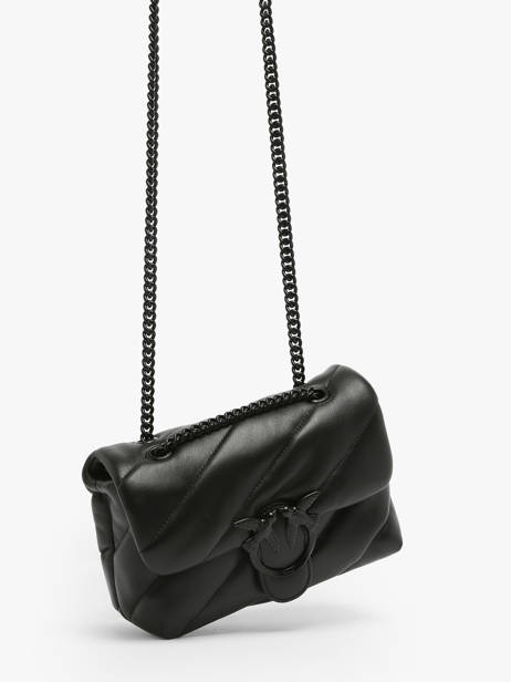 Sac Bandoulière Love Bag Puff Cuir Pinko Noir love bag puff A1JO vue secondaire 2