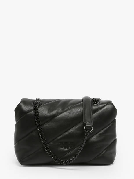 Sac Bandoulière Love Bag Puff Cuir Pinko Noir love bag puff A1JO vue secondaire 4