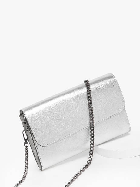 Sac Bandoulière Nine Cuir Milano Argent nine NI23064N vue secondaire 2