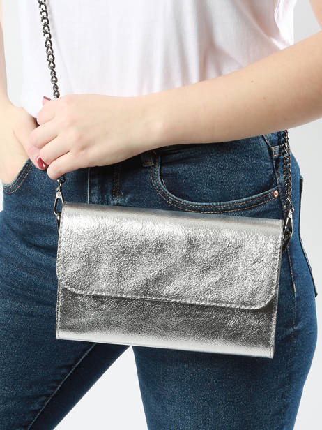 Sac Bandoulière Nine Cuir Milano Argent nine NI23064N vue secondaire 1