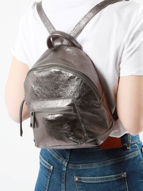 Sac à Dos Nine Cuir Milano Gris nine NI23066 vue secondaire 1