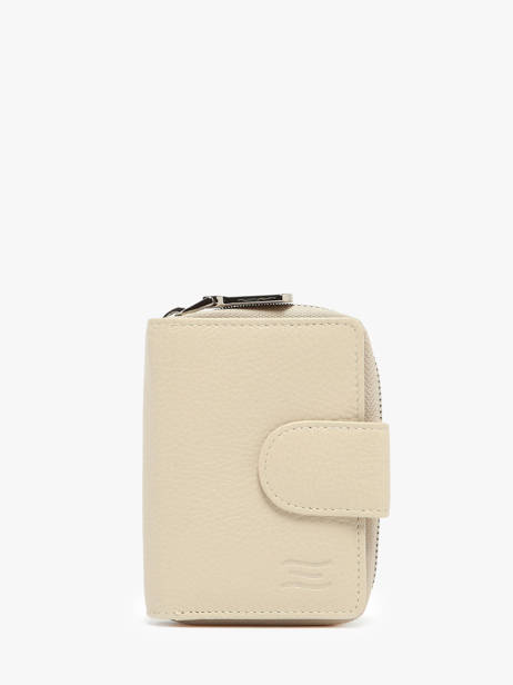 Portefeuille Cuir Crinkles Beige caviar 14277