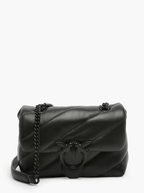 Sac Bandoulière Love Bag Puff Cuir Pinko Noir love bag puff A1JO