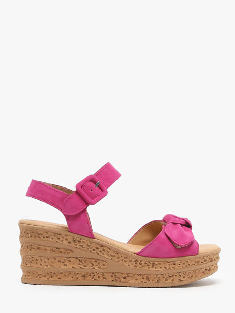 Sandales Semelle Compensée En Cuir Gabor Rose accessoires 10