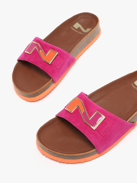Mules En Cuir Nathan baume Rose accessoires 241N70 vue secondaire 3