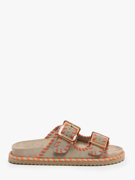 Mules En Cuir Colors of california Beige accessoires HCBIOW03