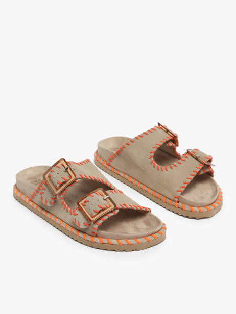 Mules En Cuir Colors of california Beige accessoires HCBIOW03 vue secondaire 2