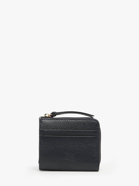 Portefeuille Compact Caviar Cuir Crinkles Bleu caviar 14316
