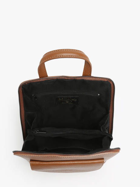 Shoulder Strap Backpack Leather Milano Brown caviar CA240615 other view 3