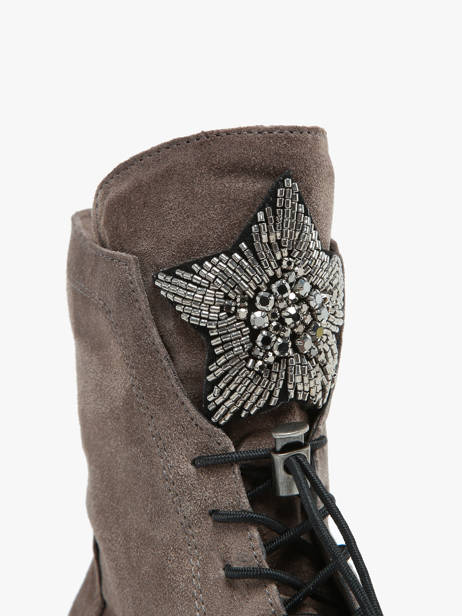 Bottines En Cuir Mjus Gris accessoires T81209 vue secondaire 3