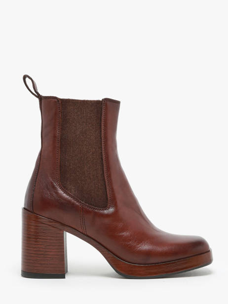Bottines à Talon En Cuir Mjus Marron accessoires P96225