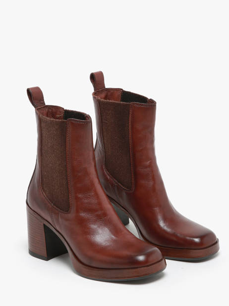 Bottines à Talon En Cuir Mjus Marron accessoires P96225 vue secondaire 2