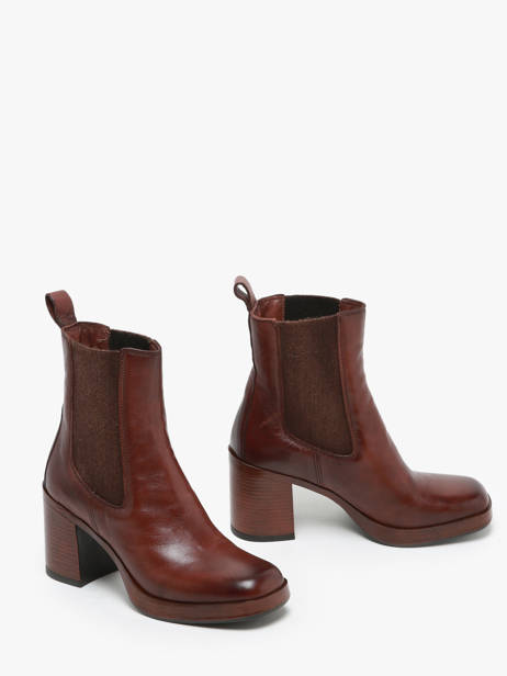 Bottines à Talon En Cuir Mjus Marron accessoires P96225 vue secondaire 3