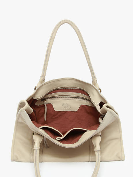Sac Shopping  Cow Cuir Basilic pepper Beige cow BCOW31 vue secondaire 3