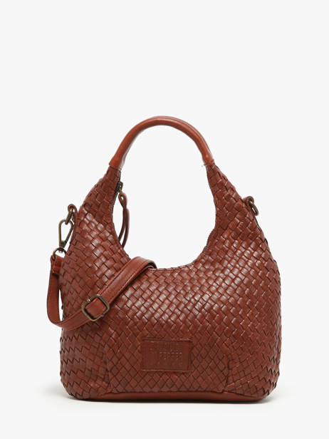 Sac Bandoulière Parma Cuir Basilic pepper Marron parma BPAR03