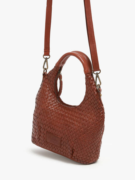 Sac Bandoulière Parma Cuir Basilic pepper Marron parma BPAR03 vue secondaire 2