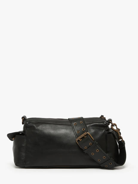 Sac BandouliÃ¨re Cargo Cuir Basilic pepper Noir cargo BCAR01 vue secondaire 4