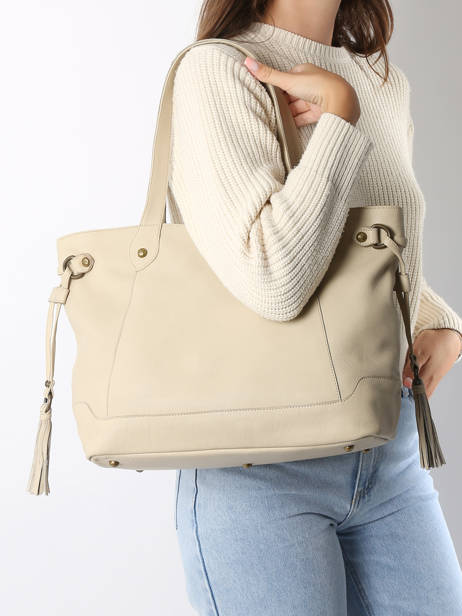 Sac Porté épaule Cow Cuir Basilic pepper Beige cow 155N vue secondaire 1