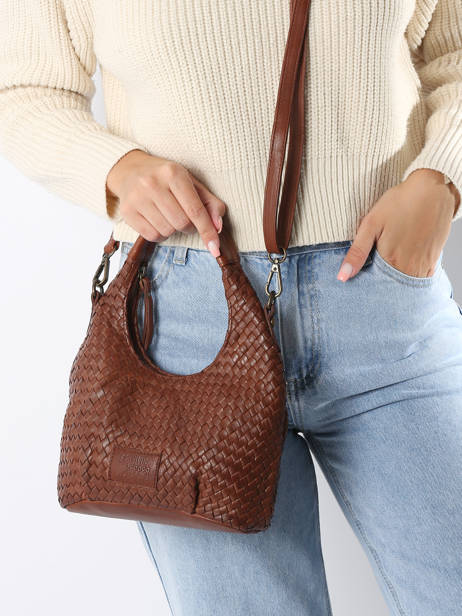 Sac Bandoulière Parma Cuir Basilic pepper Marron parma BPAR03 vue secondaire 1