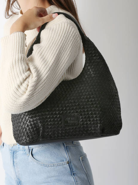 Sac Porté épaule Parma Cuir Basilic pepper Noir parma BPAR02 vue secondaire 1