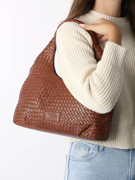 Sac Porté épaule Parma Cuir Basilic pepper Marron parma BPAR02 vue secondaire 1