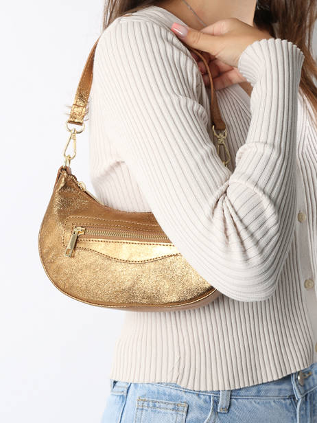 Sac PortÃ© Ã©paule Nine Cuir Milano Or nine NI24061 vue secondaire 1