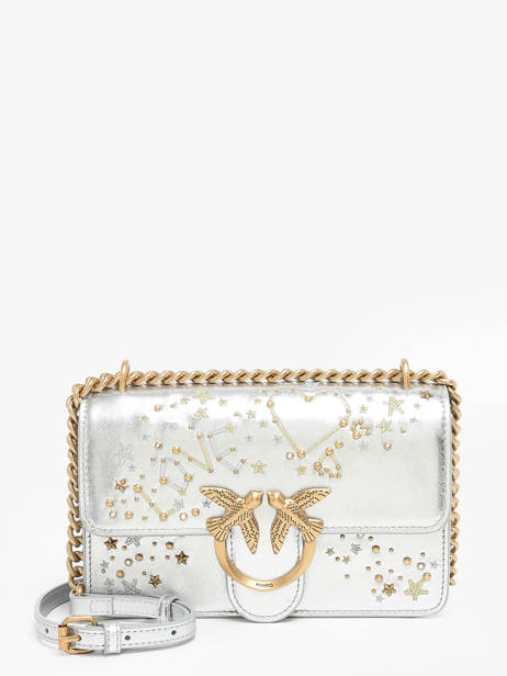 Sac Bandoulière Love Bag Icon Cuir Pinko Argent love bag icon A1YW