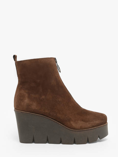 Bottines à Talon Sasha En Cuir Alpe Marron accessoires 45531146