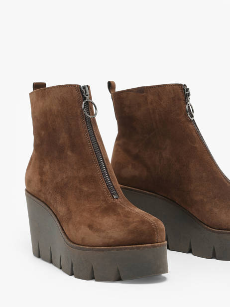 Bottines à Talon Sasha En Cuir Alpe Marron accessoires 45531146 vue secondaire 2