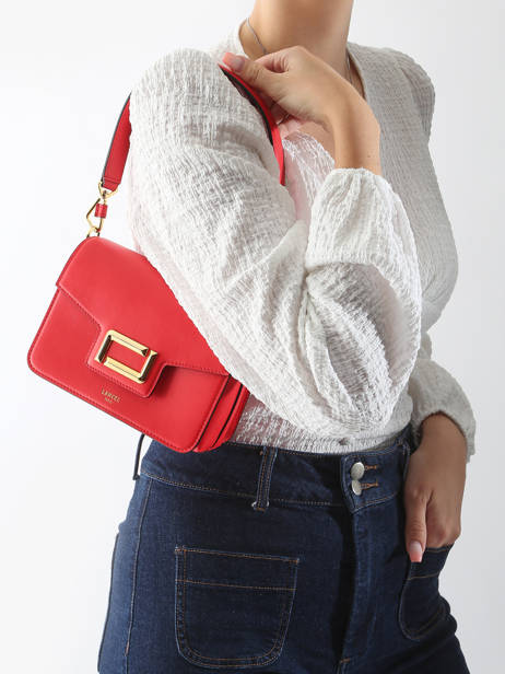 Sac BandouliÃ¨re Angele Cuir Lancel Rouge angele A13147 vue secondaire 1