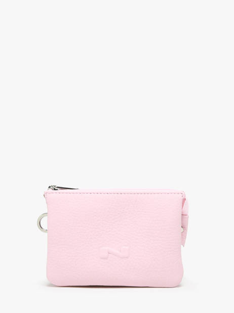 Porte-monnaie 2 Compartiments Cuir Nathan baume Rose original n 302N
