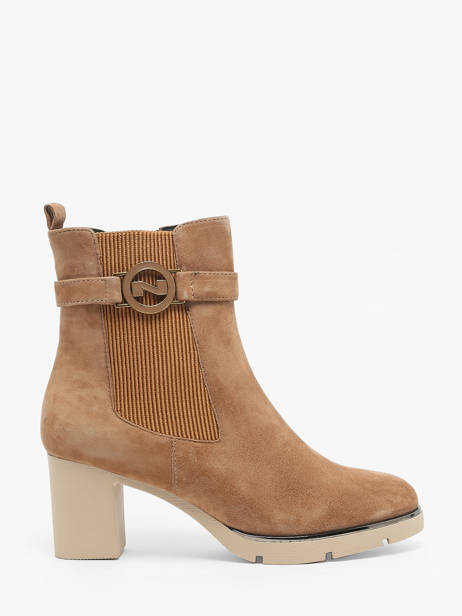 Bottines à Talon En Cuir Nathan baume Marron accessoires 242N3103