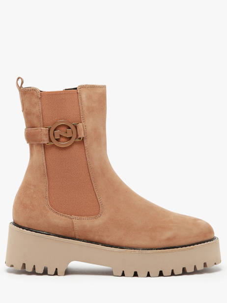Bottines En Cuir Nathan baume Marron accessoires 242N1602