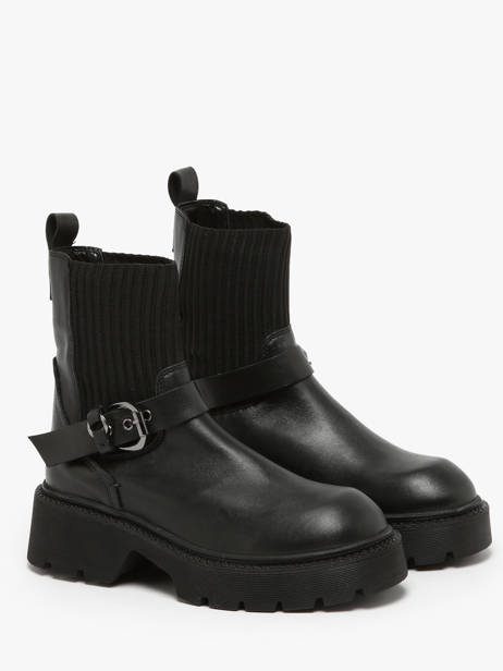 Bottines En Cuir Inuovo Noir accessoires 753428 vue secondaire 2