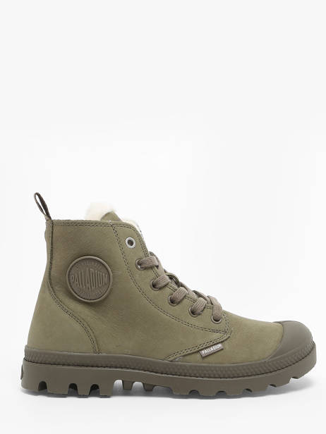 Bottines Pampa Hi Zip En Cuir Palladium Vert accessoires 95982212