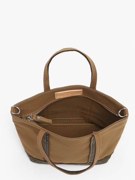 Sac Bandoulière Baby Cabas Paillettes Vanessa bruno Marron cabas 1V40410 vue secondaire 3