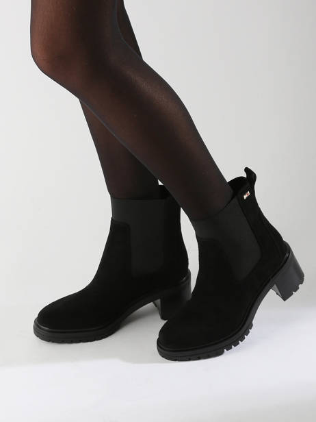 Bottines à Talon En Cuir Tommy hilfiger Beige accessoires 8429BDS vue secondaire 1