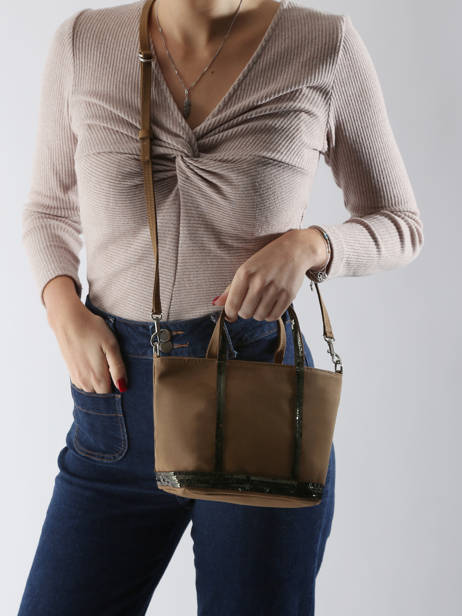 Sac Bandoulière Baby Cabas Paillettes Vanessa bruno Marron cabas 1V40410 vue secondaire 1