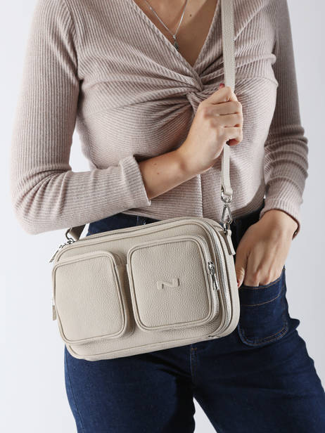 Sac Bandoulière Racing Cuir Nathan baume Beige n city 28 vue secondaire 1