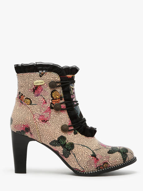Bottines à Talon En Cuir Laura vita Beige accessoires 6520
