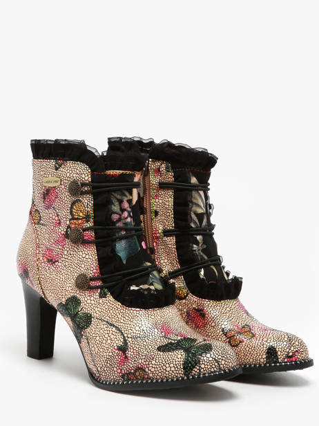 Bottines à Talon En Cuir Laura vita Beige accessoires 6520 vue secondaire 2