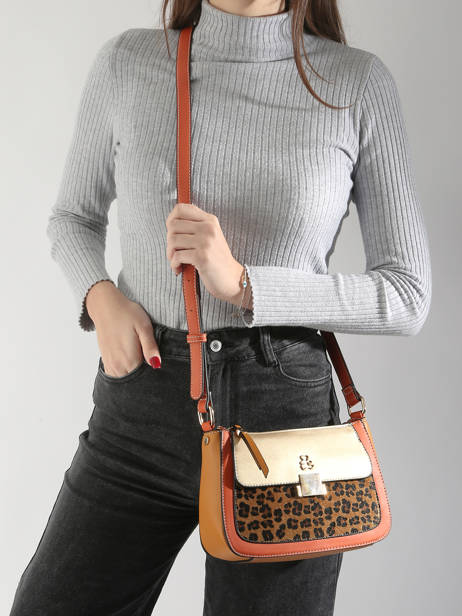 Sac Bandoulière Leopard Lulu castagnette Marron leopard TWIGGY vue secondaire 1
