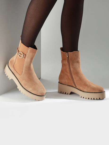 Bottines En Cuir Nathan baume Marron accessoires 242N1602 vue secondaire 1