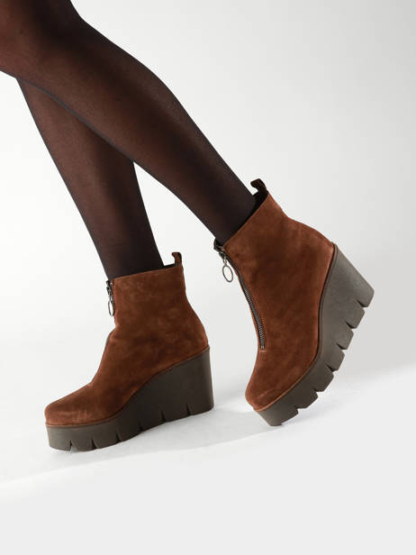 Bottines à Talon Sasha En Cuir Alpe Marron accessoires 45531146 vue secondaire 1