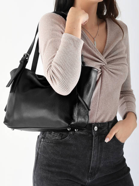 Sac Porté épaule Caviar Cuir Milano Noir caviar CA24065 vue secondaire 1
