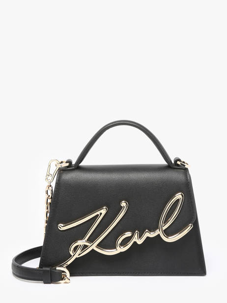 Shoulder Bag K Signature Leather Karl lagerfeld Black k signature A1W30038